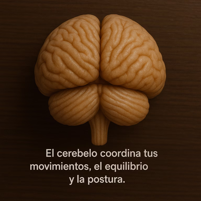 El cerebelo coordina tus movimientos, el equilibrio y la postura